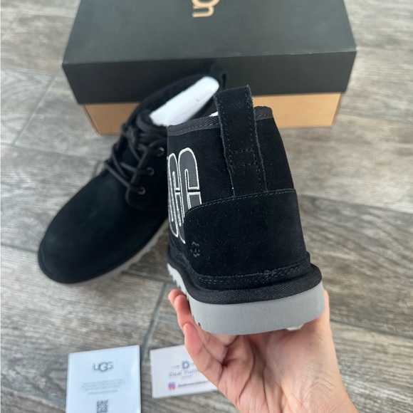 Brand New UGG Neumel Graphic Men’s Boots “Black Grey Suede” - Picture 6 of 11